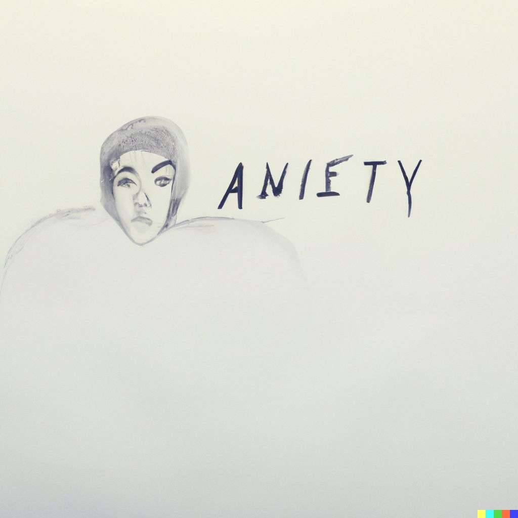 a representation of anxiety, mixed media